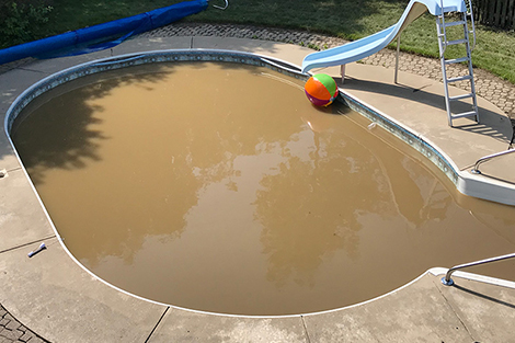 Help! I have cloudy brown pool water.